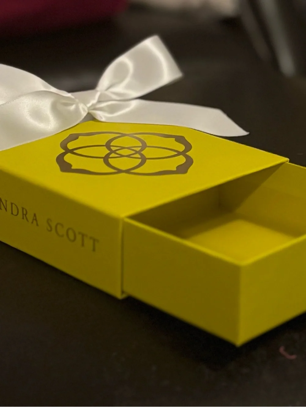 Kendra Scott Yellow Gift Box with White Satin Bow